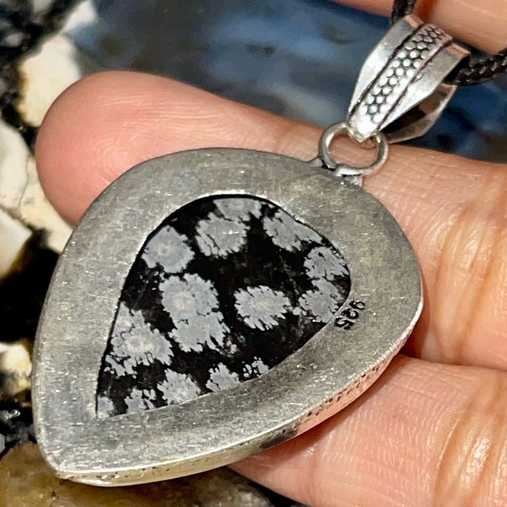 Snowflake Obsidian Pendant 2” - Picture 7 of 10
